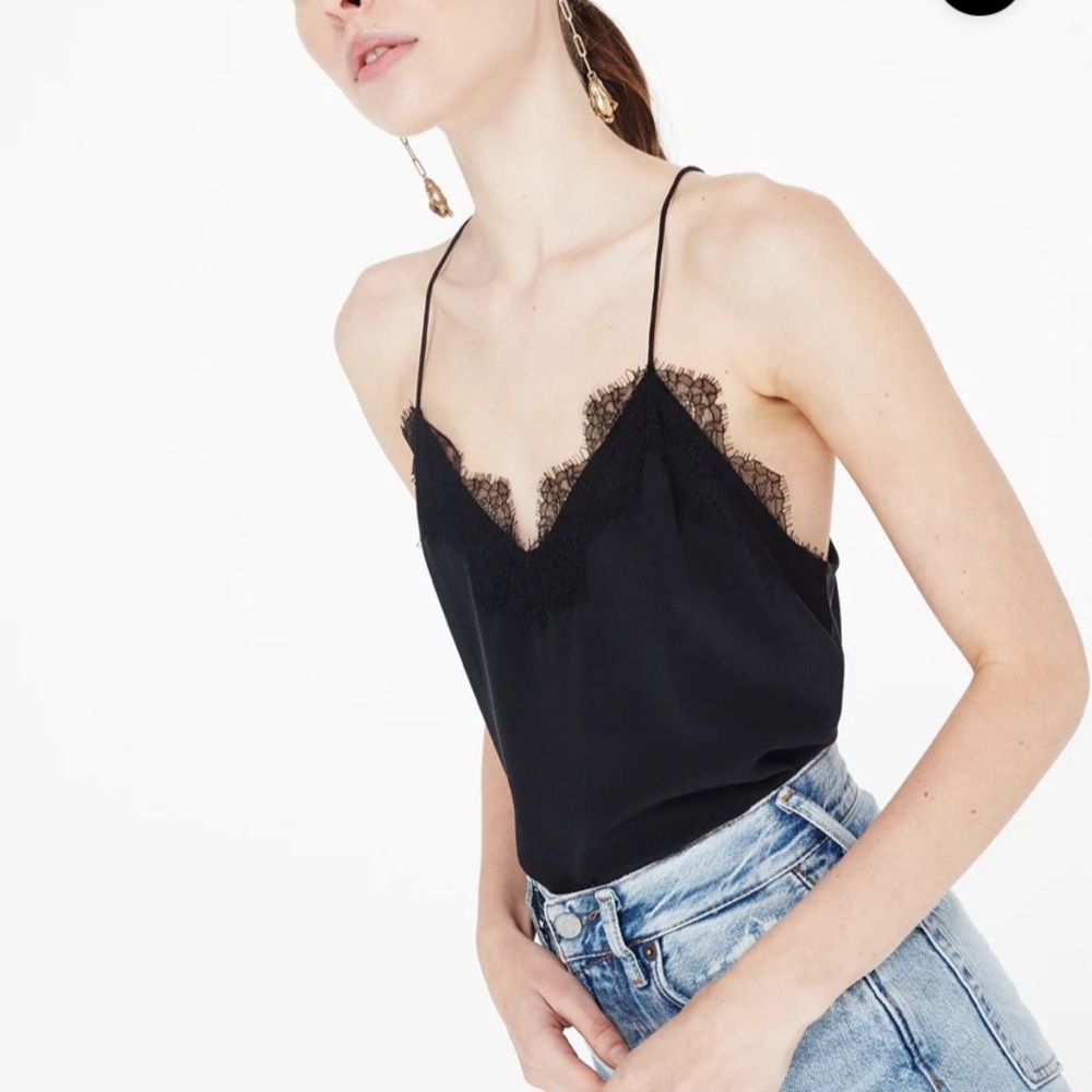 Cami NYC black silk racer cami